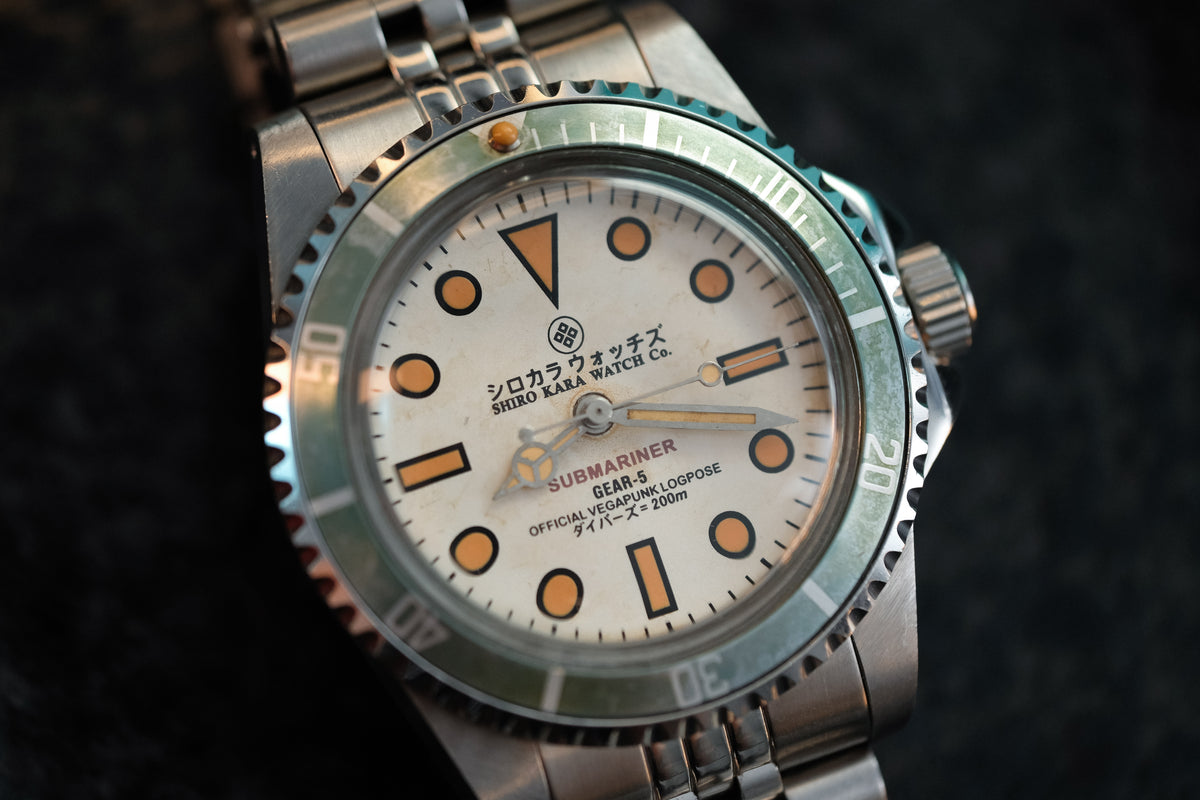 gear 5 watch Shiro Kara Vintage (SKV) Gear 5: Green Apple – SHIRO KARA WATCHES Co