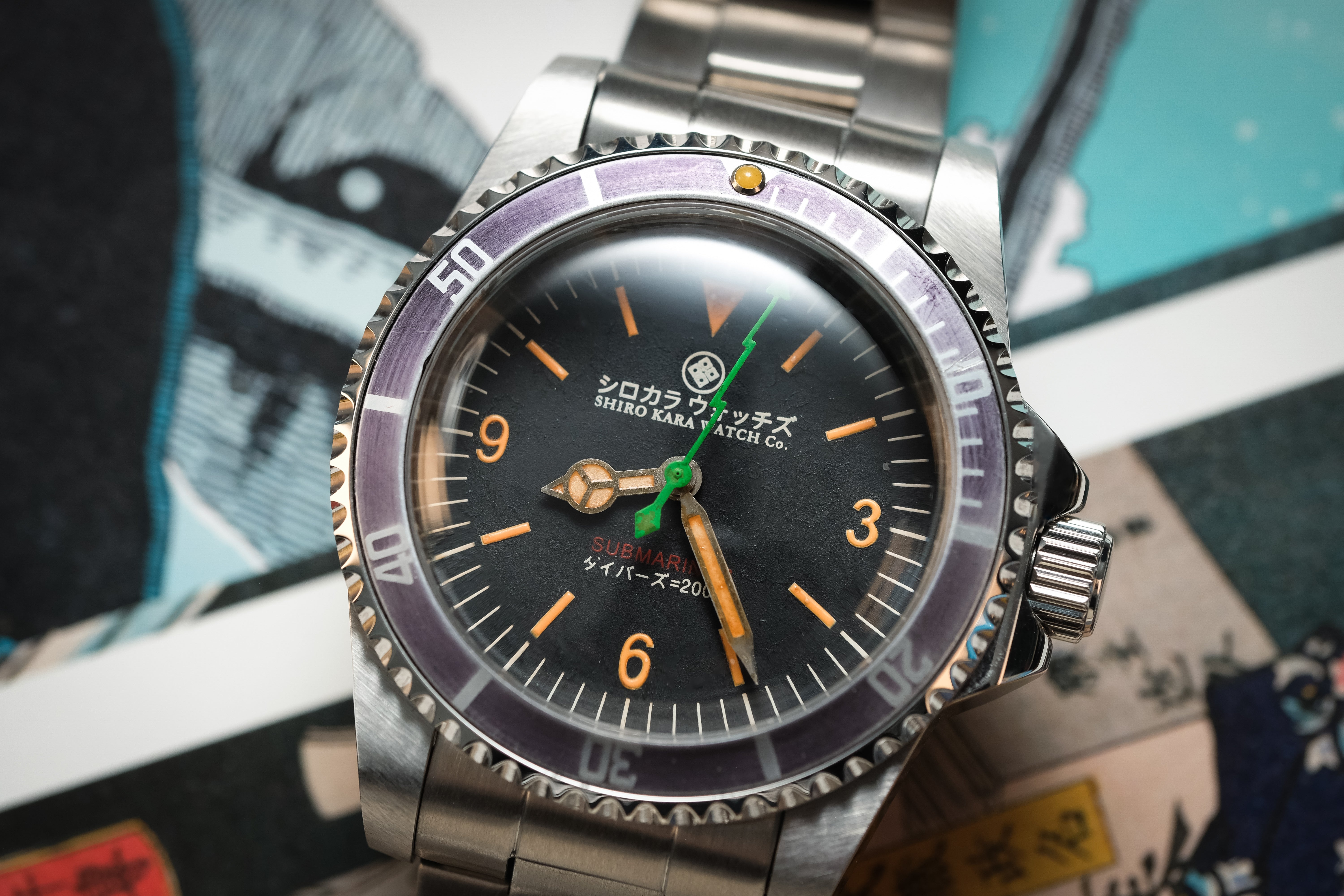 Shiro Kara Vintage (SKV) Diver: Midori Bolt – SHIRO KARA WATCHES Co.