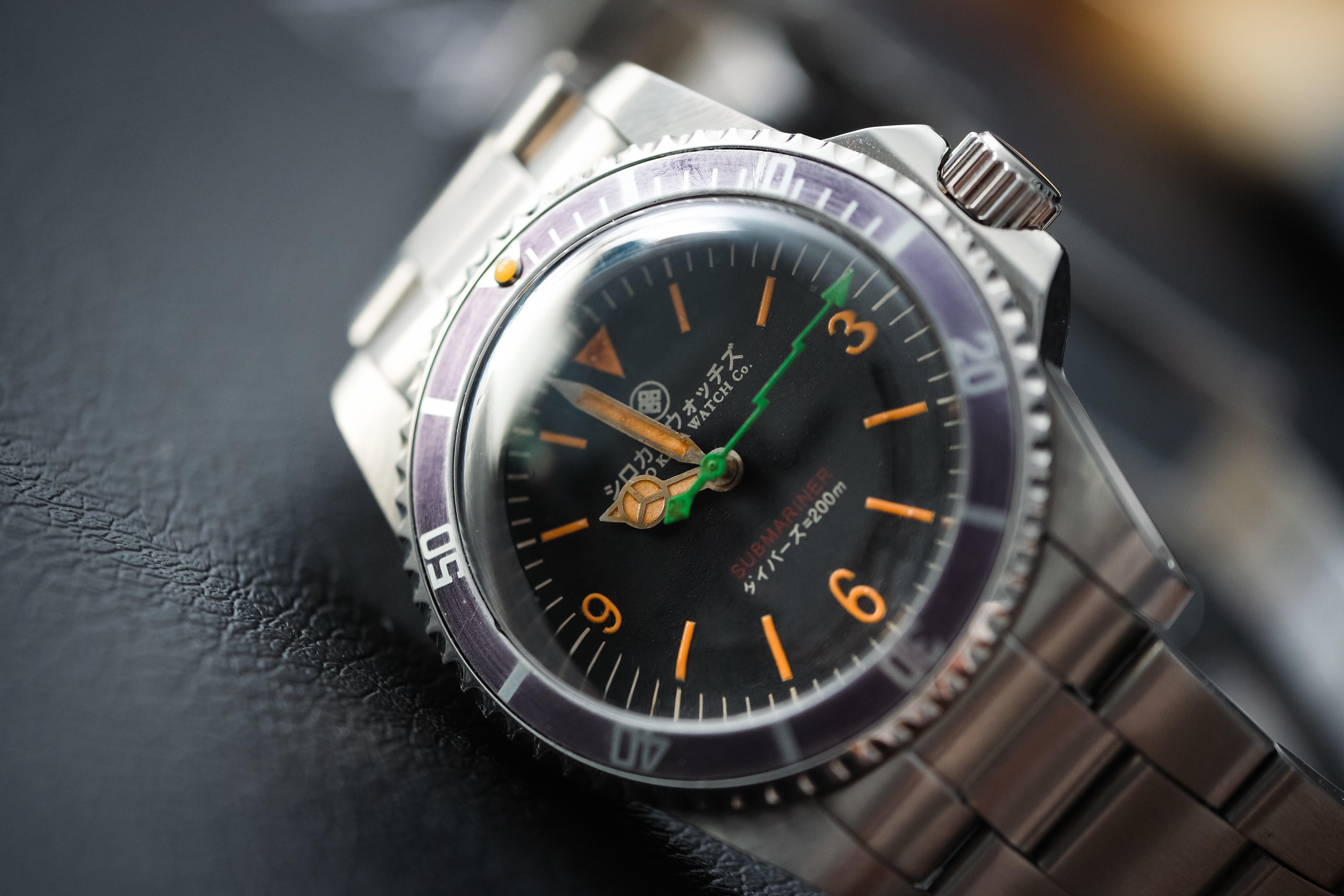 Shiro Kara Vintage (SKV) Diver: Midori Bolt – SHIRO KARA WATCHES Co.